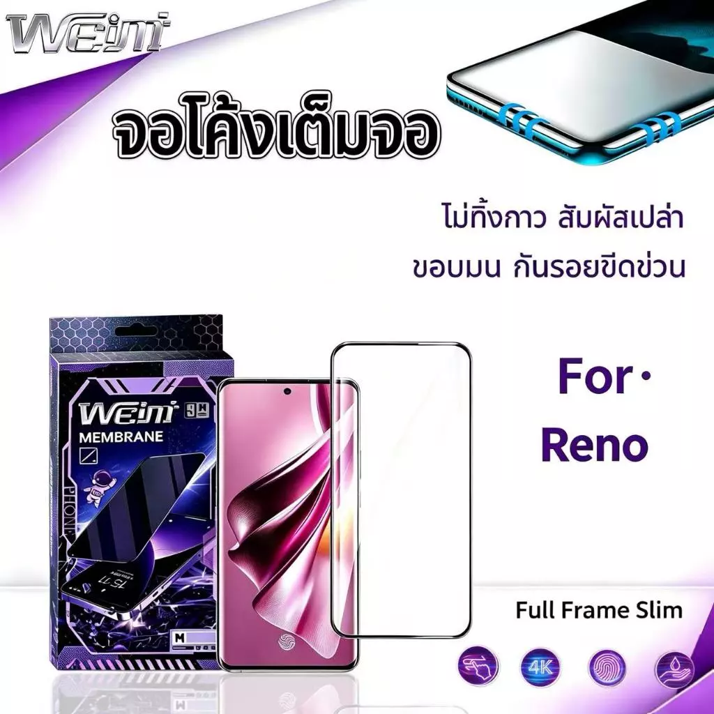 ฟิล์มกระจกนิรภัยกาวเต็มจอ 5D จอโค้งขอบดำ For OPPO Reno 13 Pro 5G RENO12 5G RENO11 RENO10 5G 10PRO Reno 10 Pro Plus 5G