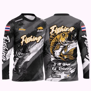 เสื้อตกปลาแขนยาว เสื้อกีฬาแขนยาว เนื้อผ้าดีนิ่มลื่นใส่สบาย
