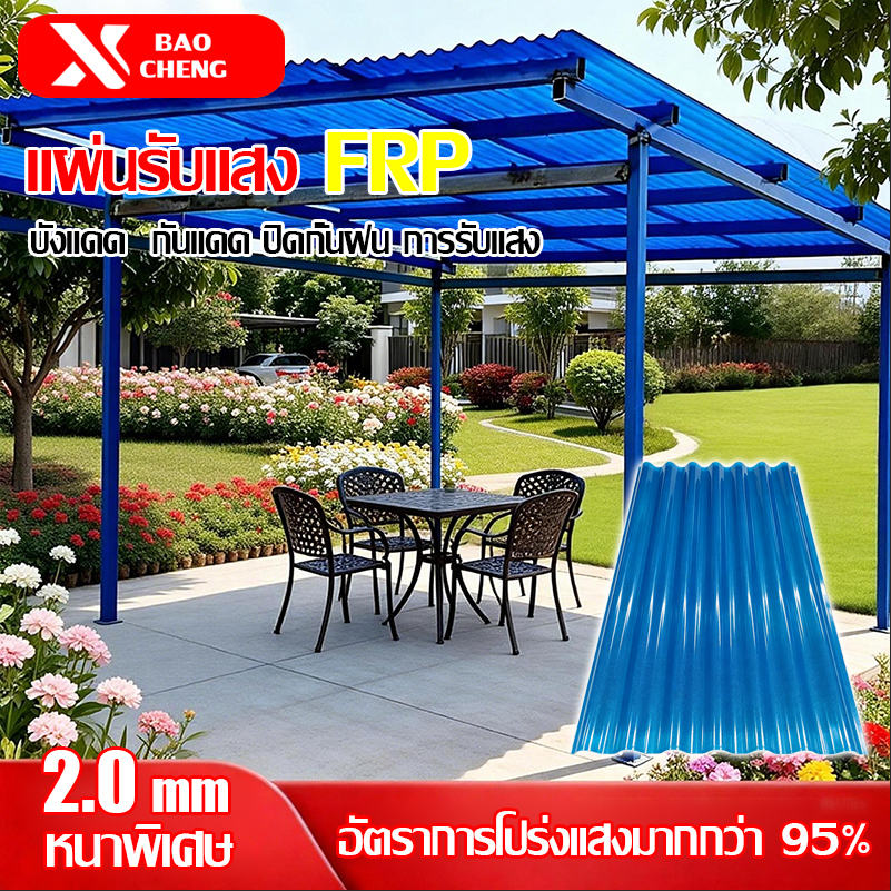 แผ่นหลังคา แผ่นหลังคาใสๆ โปร่งแสง กระเบื้องหลังคา แผ่นใส ลอนคู่ ลอนเล็ก อย่างหนา ยาว 1.5/1.7/2 mm