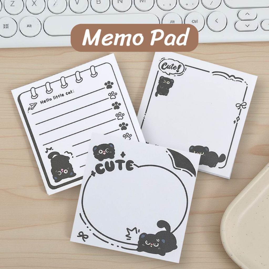 [พร้อมส่ง] Memo Pad กระดาษโน้ตแบบฉีก ไม่มีกาว ลายน่ารัก