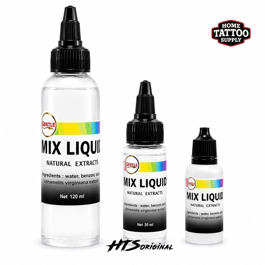 GENTLE MIX LIQUID น้ำยาผสมหมึกงานสัก ทำหมึกไหลลื่น สีลงง่าย ไม่ทำร้ายผิว(สินค้าแบ่งขาย)