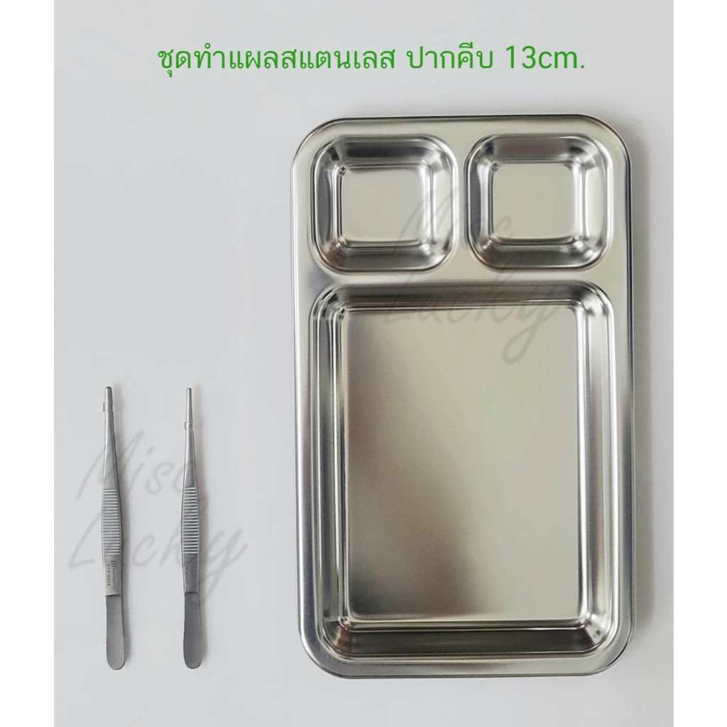ชุดทำแผลสแตนเลส พร้อมปากคีบและอุปกรณ์ *หลายแบบ*( SAIR,SURVET , EM)