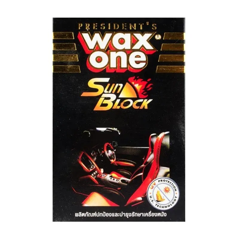 น้ำยาบำรุงรักษาเคลือบเงาเครื่องหนัง Sun Block WAX ONE ขนาด 110 มล.