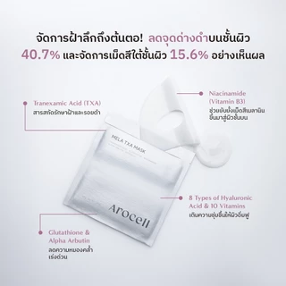 มาส์กหน้า AROCELL MELA TXA MASK 4ea EXP : 2028/11/02 มาส์กหน้าเกาหลีแท้ อันดับ1 ผิวชุ่มชื้น เปลี่ยนผิวอิ่มฟู