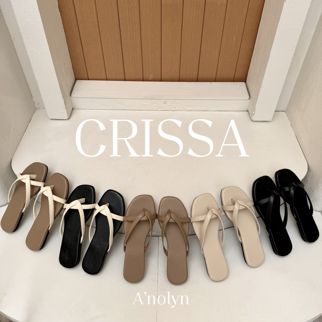 A'nolyn รุ่น CRISSA รองเท้าแตะสวมคีบ พื้นนุ่ม ใส่ได้ทุกโอกาส ดีไซน์เรียบง่าย สะดวกสบาย เก็บหน้าเท้าได้ดี เหมาะทุกโอกาส