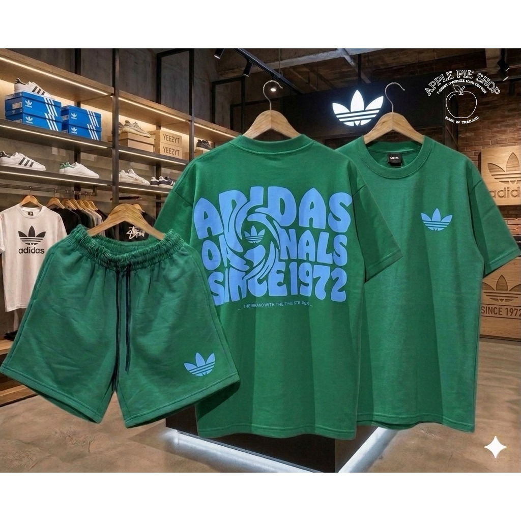 ชุดเซทขาสั้นสไตล์ street ผ้าเกล็ดปลานุ่มใส่สบาย ลายสวย ฟรีไซส์
