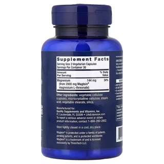 Life Extension, Neuro-Mag®, Magnesium L-Threonate, 90 Vegetarian Capsules (48 mg per Capsule) แมกนีเซียม แอล-ทรีโอเนต