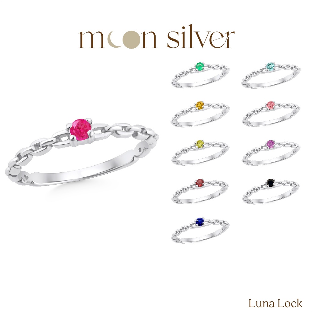 Moonsilver.bkk แหวนลายโซ่ รุ่น Luna Lock (Natural) แจ้งไซซ์ในช่องหมายเหตุหรือแชท