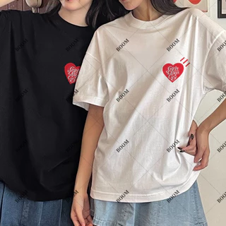 COD เสื้อยืด oversize - ตัวอักษรแฟชั่นที่เรียบง่ายพิมพ์เสื้อยืดแขนสั้นหลวม ผู้หญิง เสื้อสีขาว