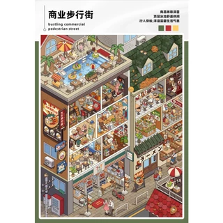 ส่งด่วนกทม. ใหม่! สติกเกอร์ 3D Scene Sticker มีมาร์ค แบบเล่ม 7 ฉาก สร้างเมือง miniature Telado 10.0