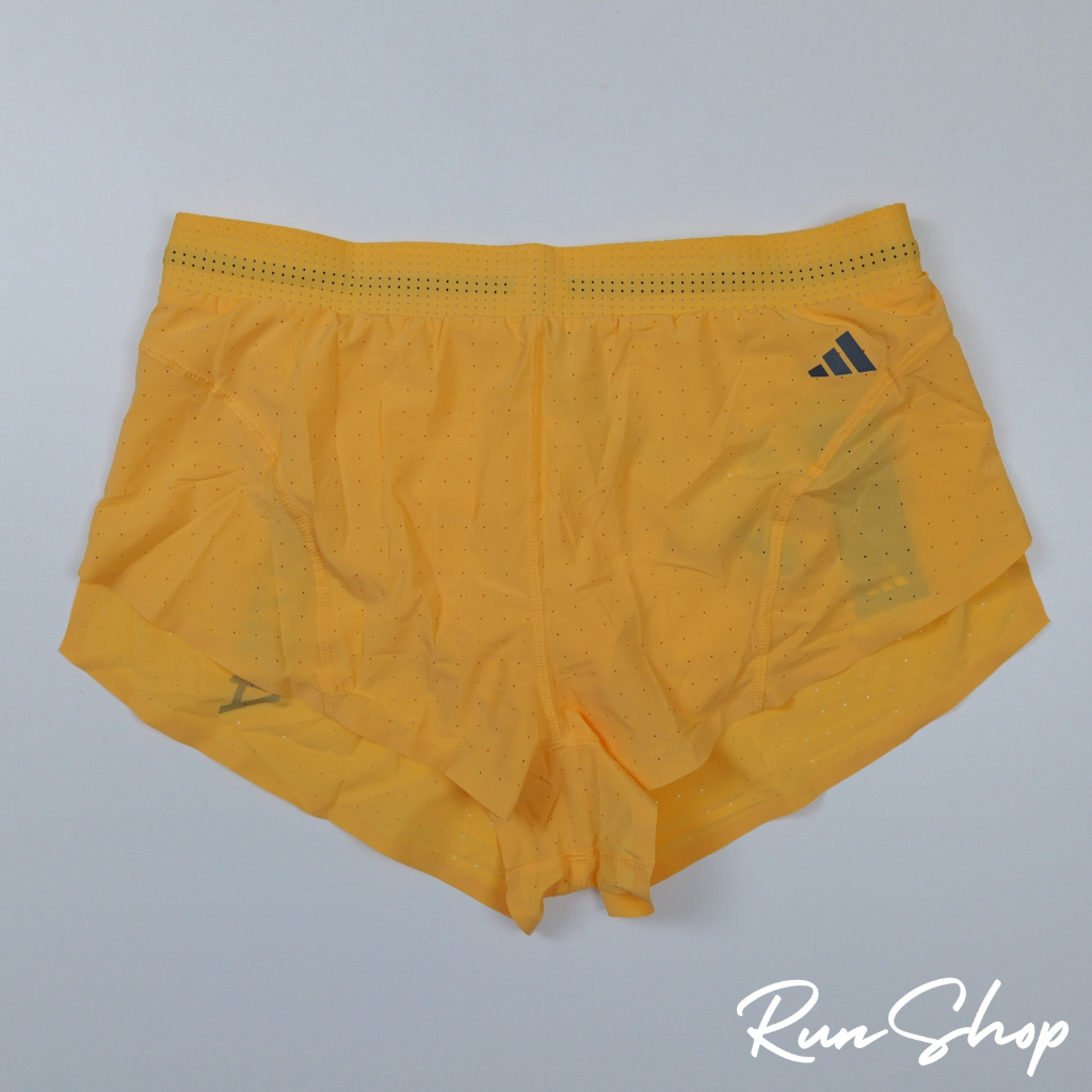 กางเกงวิ่งขาสั้นผู้หญิงสีเหลือง Adidas Adizero Split Shorts 2นิ้ว