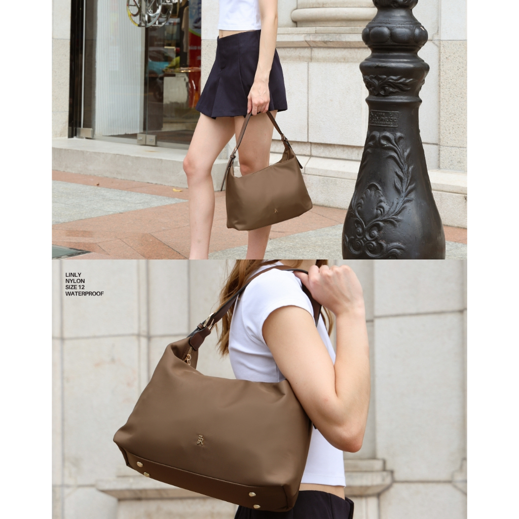 กระเป๋ารุ่นLinly Suede และ Nylon ขนาด 12 นิ้ว อะไหล่ทองทุกสี