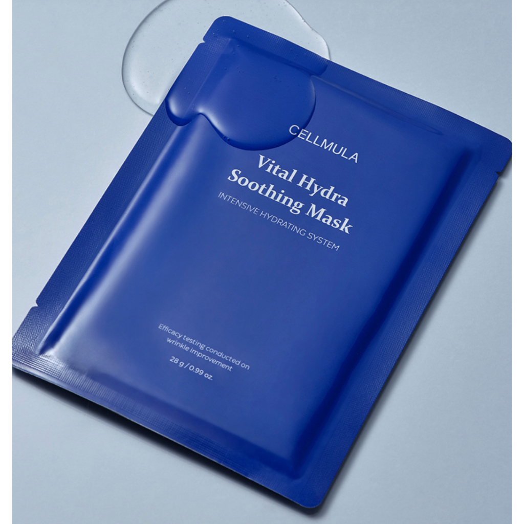 CELLMULA Vital Hydra Soothing Mask INTENSIVE HYDRATING SYSTEM 1 แผ่น 28g ช่วยปลอบประโลมผิว ช่วยลดเลือนริ้วรอย