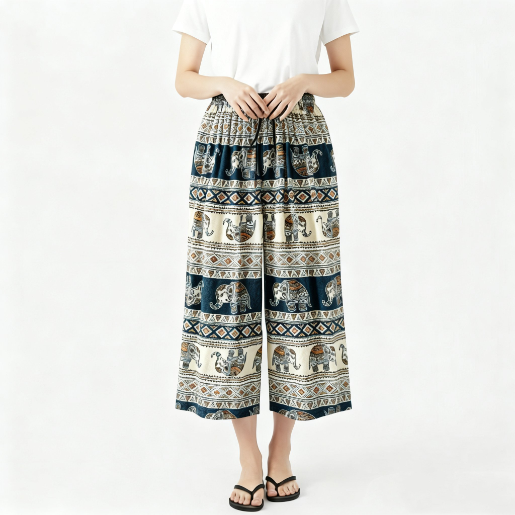กางเกงขาสามส่วนช้าง ของใหม่ใส่สบาย  ผ้านุ่มไม่เป็นขน ซักง่าย ทรงสวย 756-88