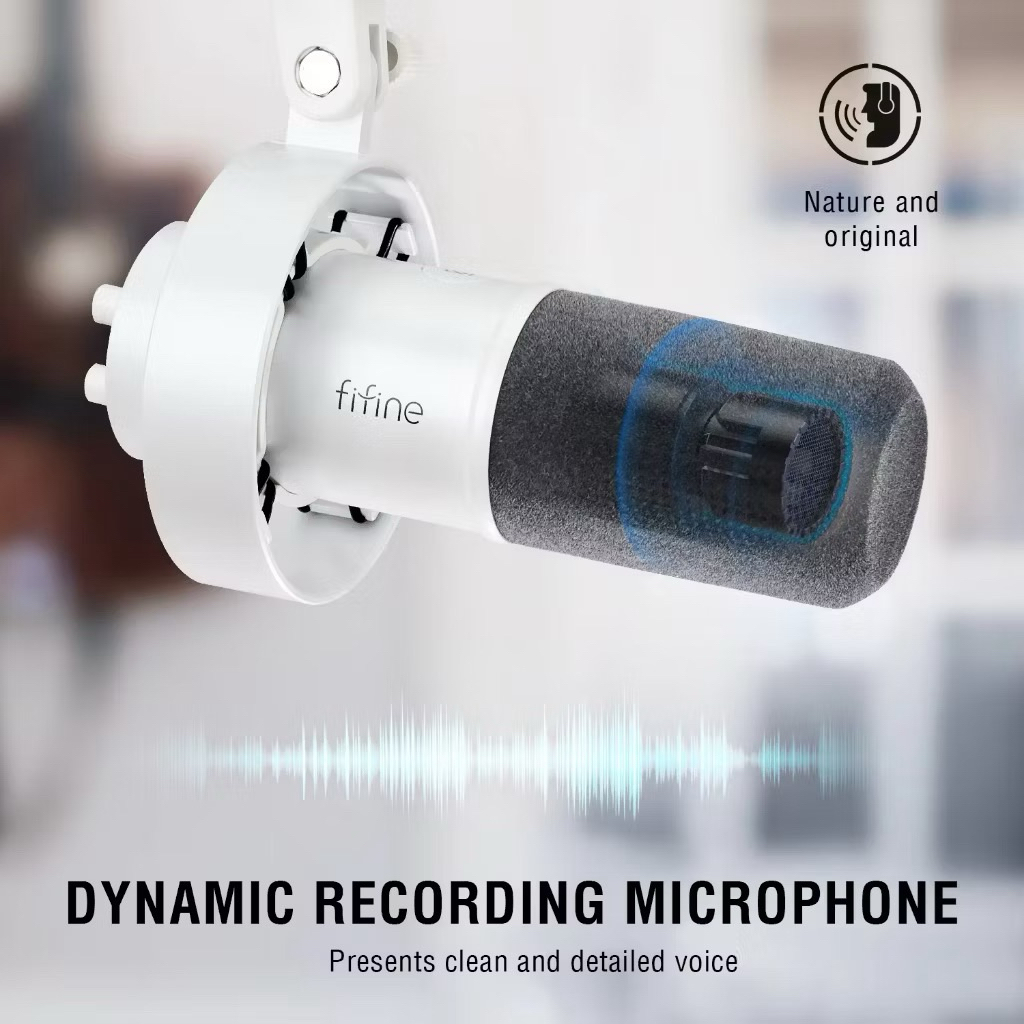Fifine T688 white microphone ไมโครโฟน