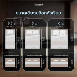 Solomon เตียงไม้ระแนง หัวเรียบ ฐานเตียงไม้อย่างดี ไม่มีขา หุ้มหนัง PVC แข็งแรงทนทาน เลือกได้ 4 สี [ ไม่มีบริการประกอบ ]