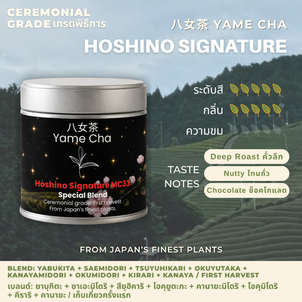 MC33 Matcha Hoshino Signature [Ceremonial Grade] ผงมัทฉะญี่ปุ่น เกรดพิธีการ 20 / 30 / 100g