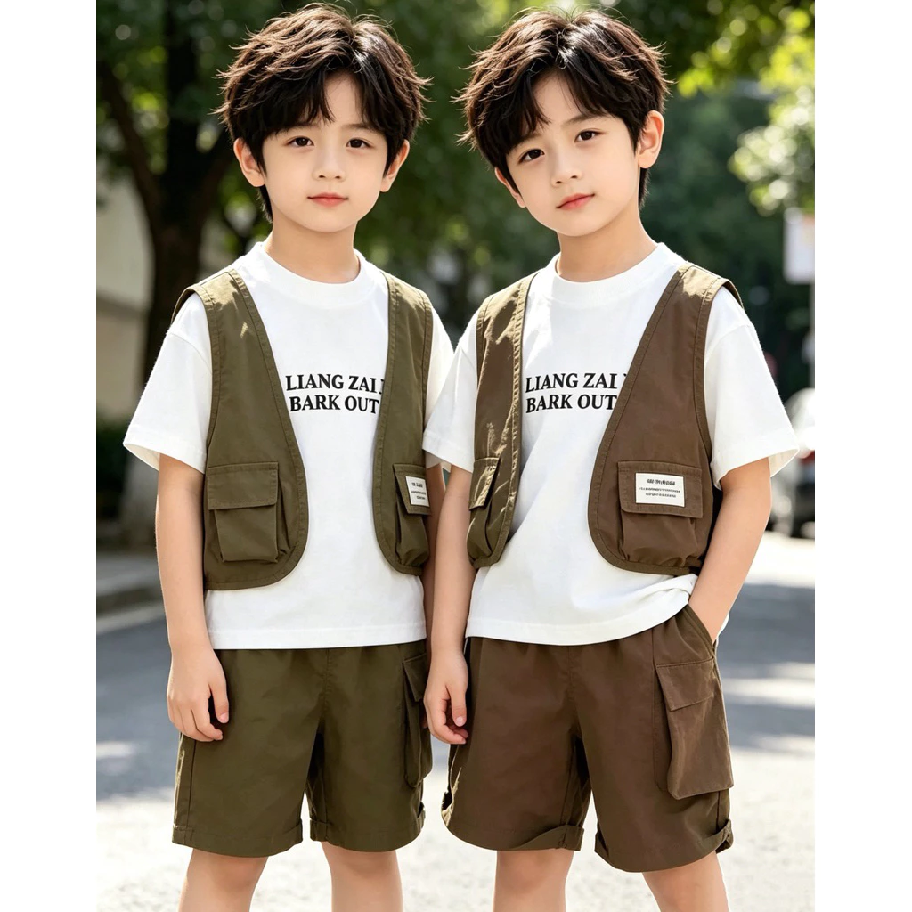เสื้อผ้าเด็ก ชุดเด็กแฟชั่น 2 ชิ้น เสื้อ + กางเกง ชุดไปเที่ยว เนื้อผ้าดี size 8m-5ปี PFS-042