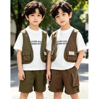 เสื้อผ้าเด็ก ชุดเด็กแฟชั่น 2 ชิ้น เสื้อ + กางเกง ชุดไปเที่ยว เนื้อผ้าดี size 8m-5ปี PFS-042