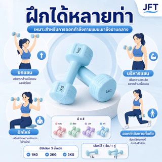 ดัมเบลสีพาสเทล 1/2/3KG ดัมเบลผู้หญิง ออกกำลังกายที่บ้าน ลดต้นแขน จับถนัดมือ เลือกได้ 1 ชิ้น/1 คู่ มี 4 สี