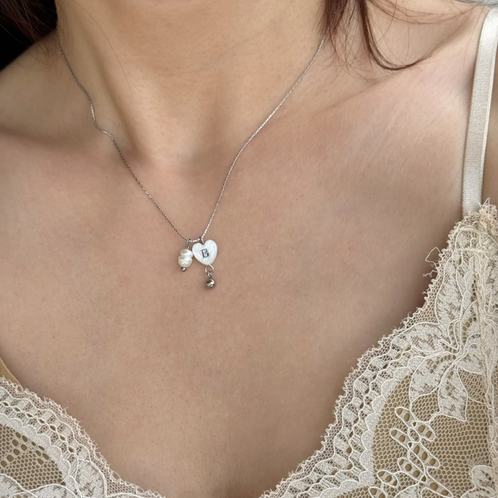 Pearl Heart Drop สร้อยคอจี้หัวใจเปลือกหอยมุก