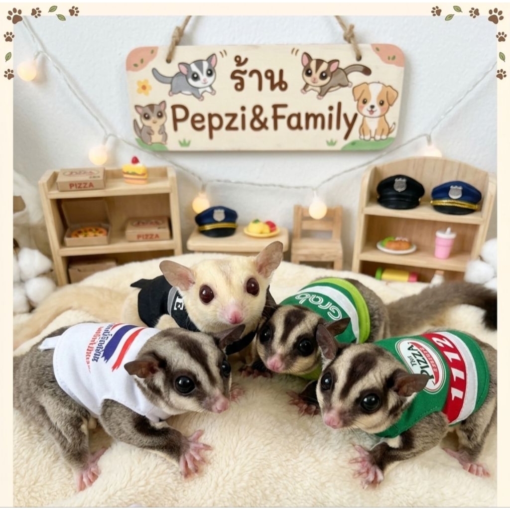 🌟🌟ถูก​ที่สุดเสื้อชูก้า​พร้อมสายจู​ง🌟🌟[[[ Pepzi&Family ]]]] เสื้อพร้อมสายจูงชูก้า ชูก้าร์ ชูการ์ไกรเดอร์ ชูการ์ไกลเดอร์
