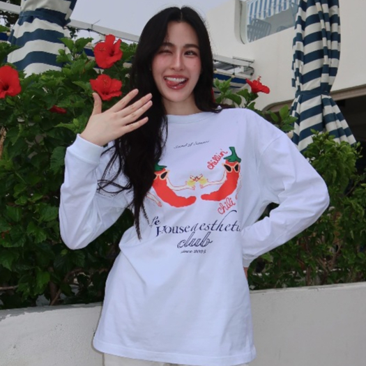 เสื้อยืด Oversized | HOBP | แขนยาว | Summer PB (Bitter) | White  Long Sleeve | เสื้อแฟชั่น Unisex | House of Benedict