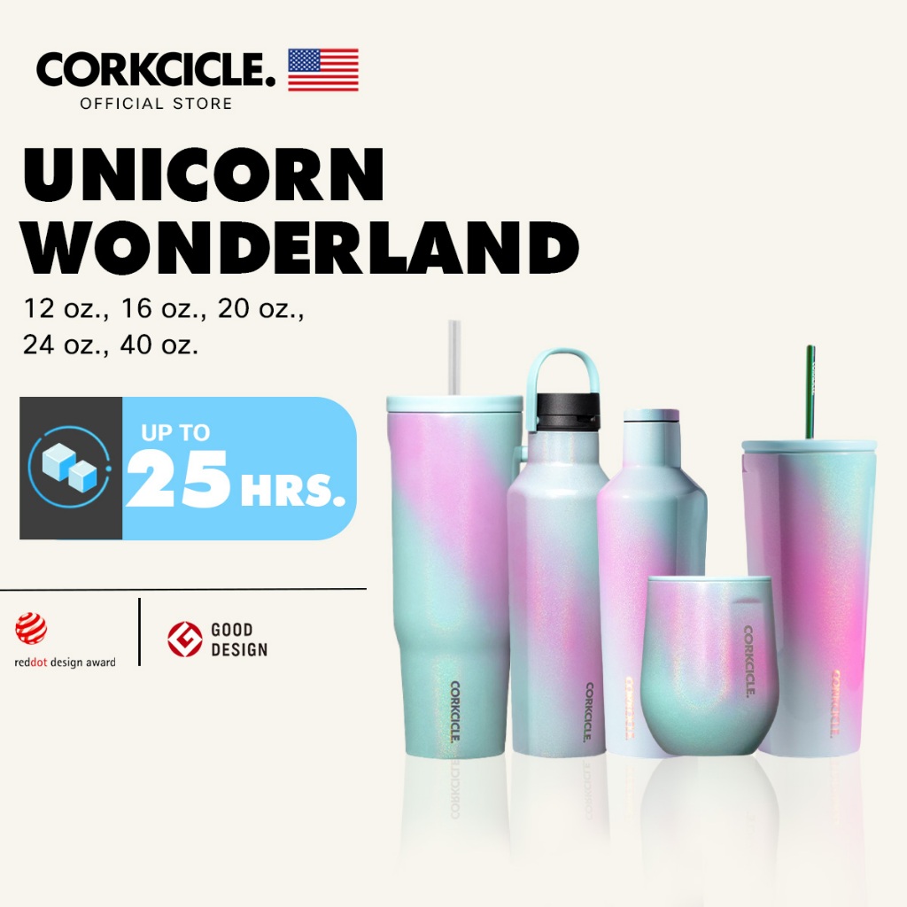 Corkcicle | Unicorn Wonderland ฟ้ากลิตเตอร์ | Keeps Cold เก็บเย็น 9hrs | กระบอกน้ำ Stemless Cruiser