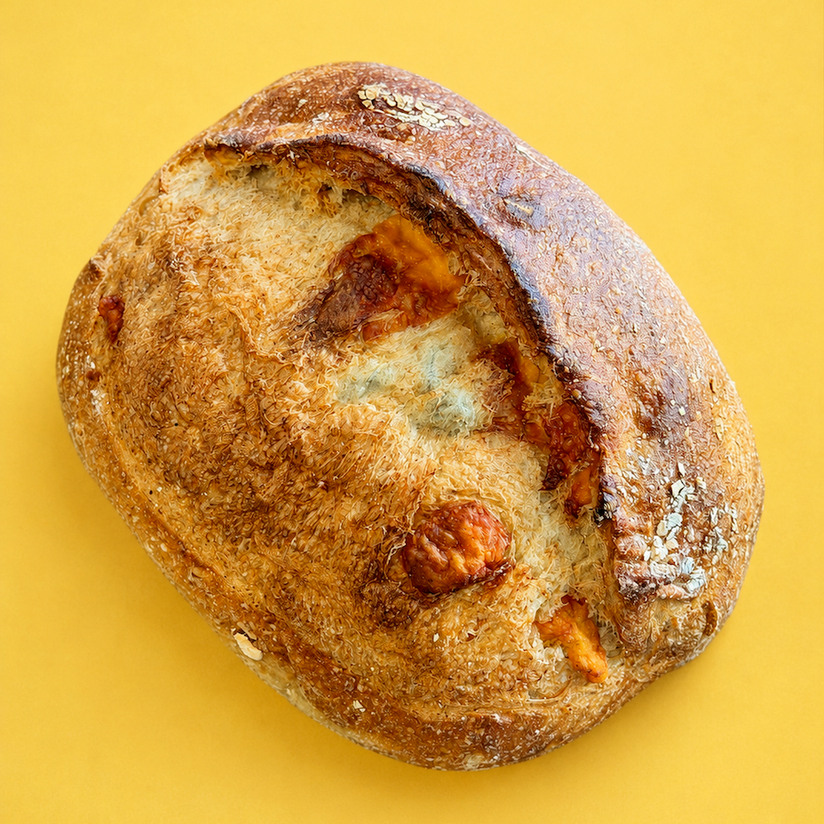 🧀🌶️ Cheddar and Jalapeno Sourdough - ขนมปังซาวร์โดเชดดาร์ชีสและพริกฮาลาพีโนดอง