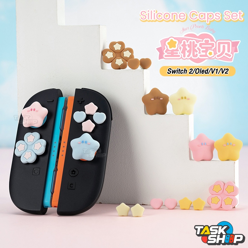 ส่งทันที🔥ปุ่มทิศทาง D-Pad + ABXY สำหรับ Nintendo Switch 2/Oled/V1/V2 ลาย Star⭐️Set Joycon Controller Thumb Stick🎮