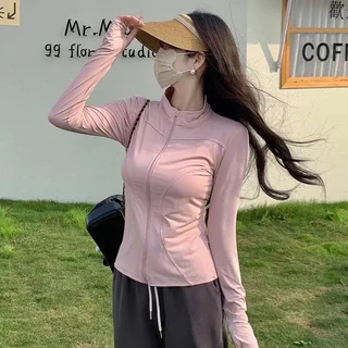 เสื้อกันยูวีผู้หญิงผ้าไหมเย็น ปกเสื้อตั้ง เสื้อคลุมฤดูร้อนผ้าบางเบา ระบายอากาศดี อเนกประสงค์จับคู่ง่าย ป้องกันรังสียูวี