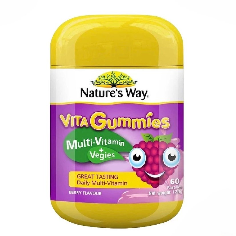 Nature's Way Kids Vitamin Gummies Multi-Vitamin+Vegies 60 เม็ด เนเจอร์สเวย์ คิดส์ ไวต้า กัมมี่ เยลลี่เสริมวิตามินรวม