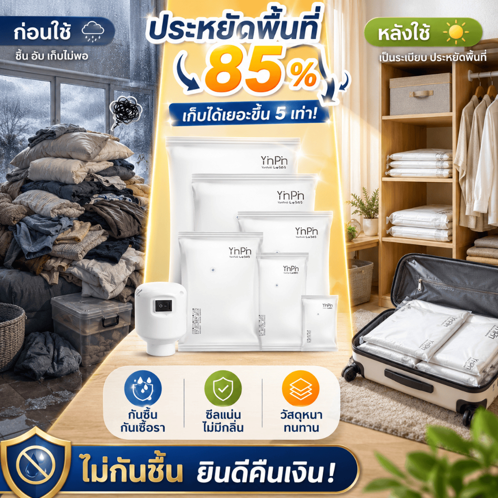 🔥ส่งจากไทย🔥กันชื้น ถุงสูญญากาศ แบบหนา สําหรับเก็บเสื้อผ้า ผ้าห่ม เหมาะกับการเดินทาง ใช้ในครัวเรือน