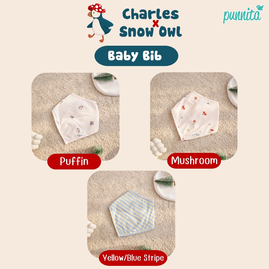 Charles x Snow Owl Baby Bib ผ้ากันเปื้อนเด็ก จากใยไผ่ ระดับพรีเมี่ยม