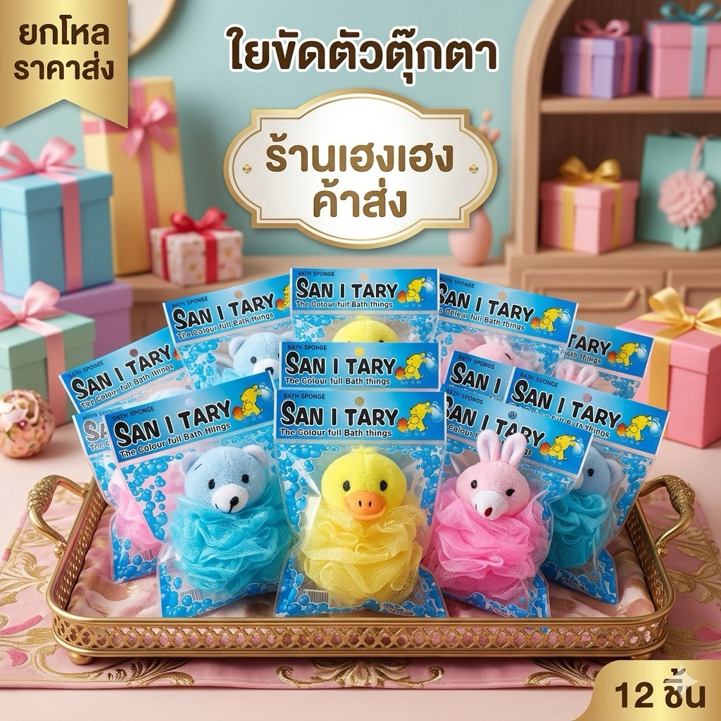 Z016 🌷ยกโหล🌷 12 ชิ้น ใยขัดตัวตุ๊กตา