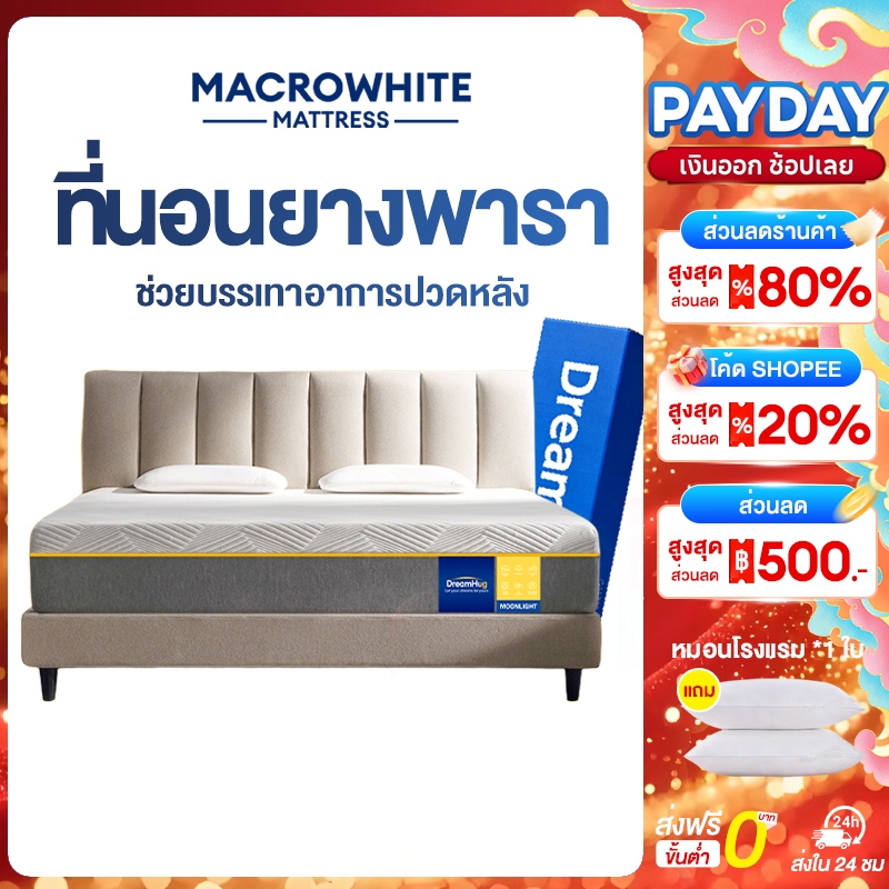 ที่นอนยางพารา 100% หนา 8นิ้ว ผสมคูลลิ่งเจลกระจายแรงกดทับ นุ่มเด้ง ลดปวดเมื่อย พร้อมทั้งรองรับสรีระแบบ