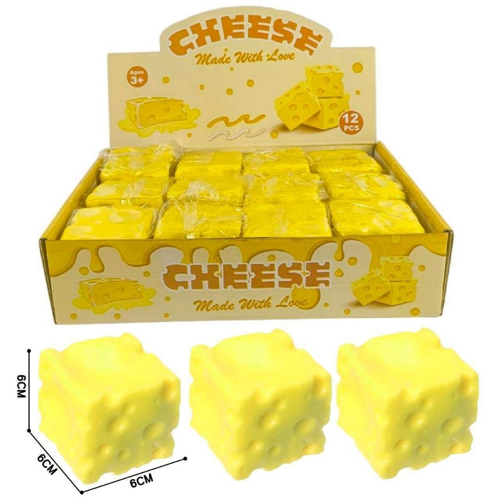 No.4905b🧀 สกูชชี่เนยสโลว์ชิ้นใหญ่6×6ซม. นุ่มหนึบหนับ​ไม่ใช่แค่บีบสนุก แต่เป็น  คืนตัวช้าๆ ช่วยคลายเครียดแบบเพลินสุดๆ🧀w