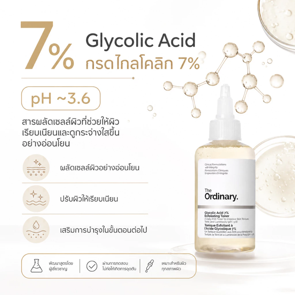 The Ordinary โทนเนอร์ลอกผิว 7% ลดรูขุมขน ให้ผิวสว่าง กระจ่างใสทุกวัน thumbnail 7