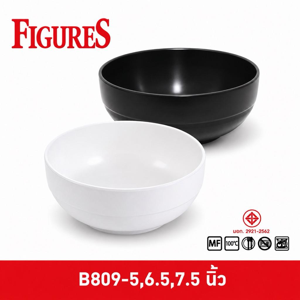 Figure ชามกลมญี่ปุ่นขาสูง ขนาด 6.5,7.5 นิ้ว รุ่น B740-6.5,7.5 นิ้ว