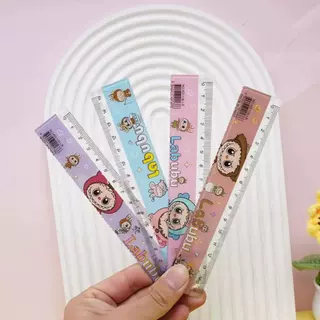 ไม้บรรทัดใส ลายการ์ตูน 15cm ขอบคลื่น น่ารัก ของใช้โรงเรียน นักเรียน ใส่ซองแบบฝึกหัดได้ พกพาง่าย