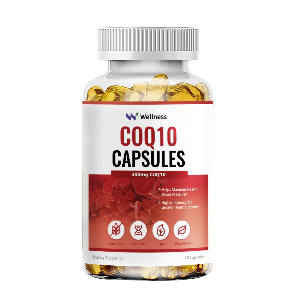 Wellness CoQ10 Capsules 300MG for Heart Health สุขภาพหัวใจส่งเสริมการทํางานของตับและเพิ่มพลังงาน 120PCS