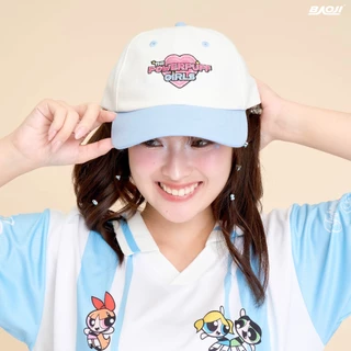 BAOJI บาโอจิ หมวกแก๊ป The Powerpuff Girls รุ่น BPGRHC หมวกแฟชั่นผู้หญิง หมวกเบสบอล ปักลาย PPG ปรับสายได้