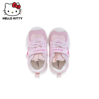 Hello Kitty รองเท้าผ้าใบเด็กผู้หญิง สีชมพู ตีนตุ๊กแก พื้นนิ่ม กันลื่น รุ่นKTZ-838