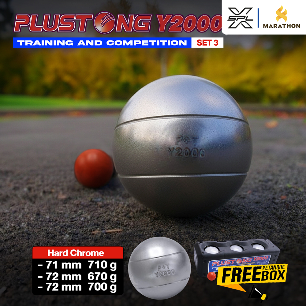 MARATHON Collection ลูกเปตอง สำหรับฝึกซ้อมกีฬา MRT PetanquePlustong Y2000 Set3+Boxกกท.(1998)