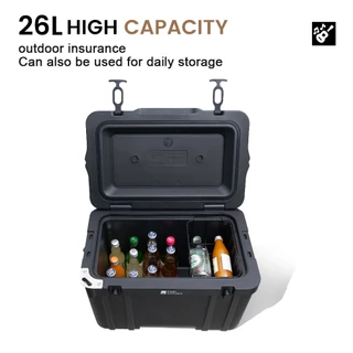 MOBI GARDEN Cooler Box 26L กล่องเก็บความเย็นฉนวนหนา เก็บน้ำแข็งได้ 72-84H พกพาแคมป์ปิ้ง ตกปลา พกอาหารไปเที่ยว