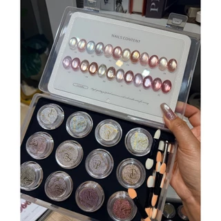Rose mirage 12 สี ผงขัดเล็บ Nailscontent พร้อมชาร์ต