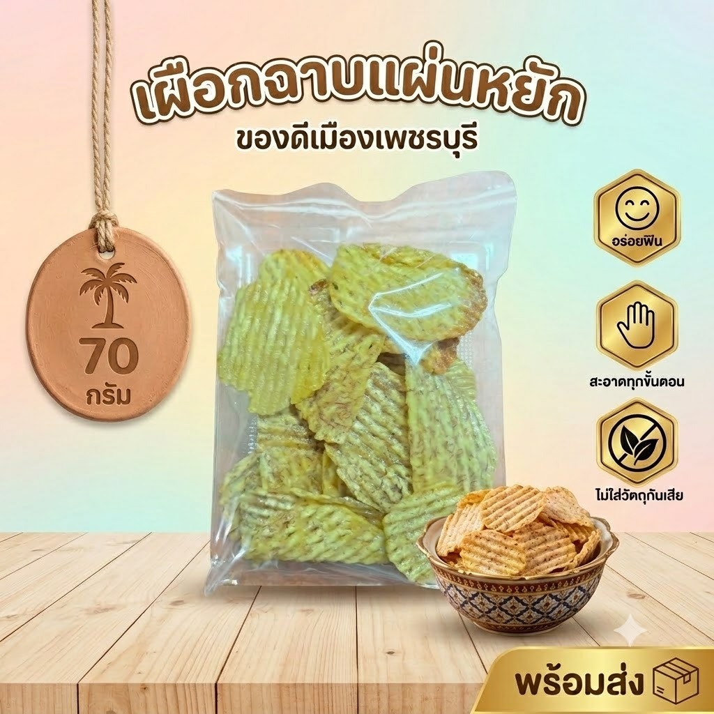 🍠 เผือกฉาบ 70 กรัม | หวานละมุน มัน กรอบ เคี้ยวเพลิน | ของดีเมืองเพชรบุรี | ขนมทานเล่น ดูหนัง แก้หิว ของฝากยอดนิยม ✨🥰