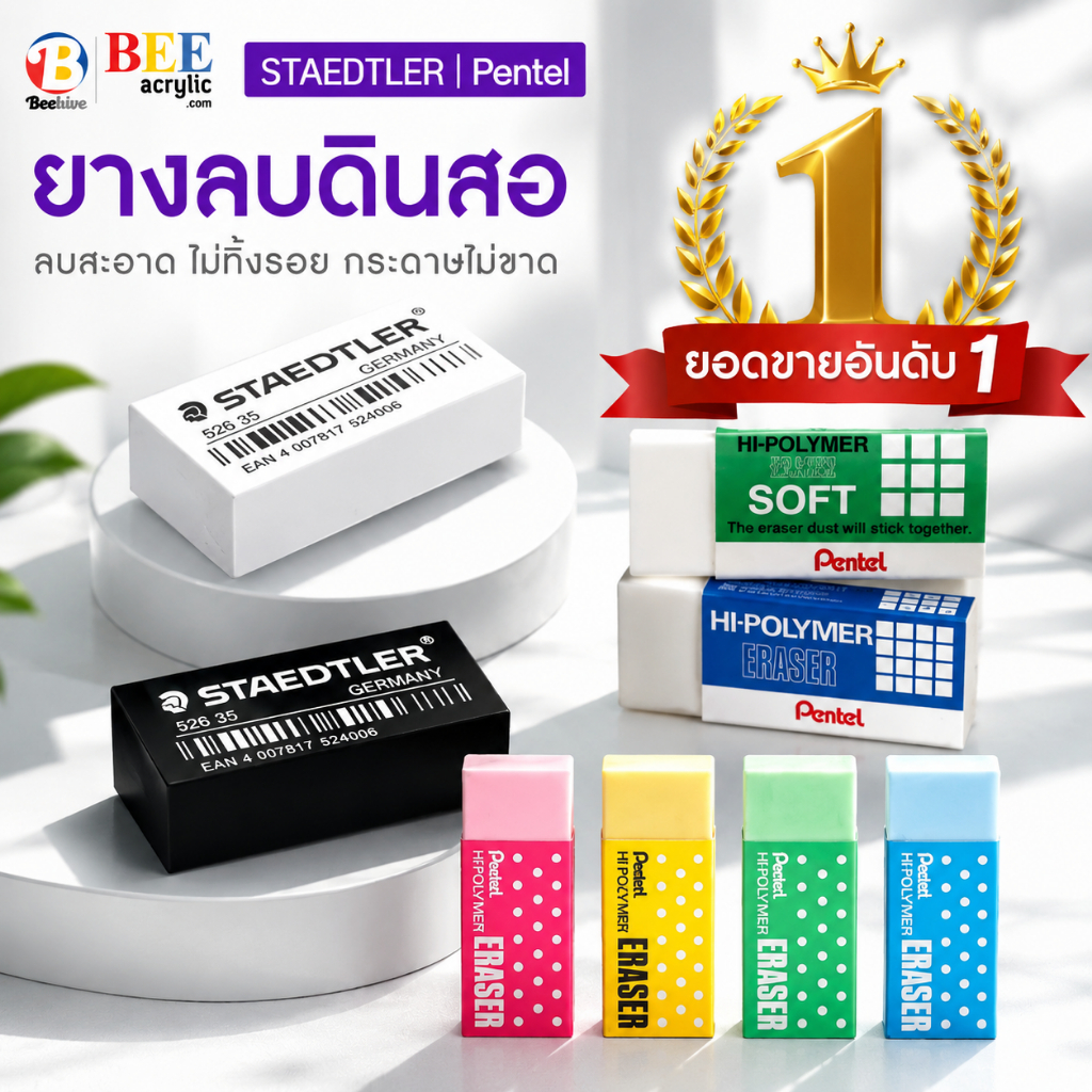 ยางลบดินสอ Staedtler - Pentel SOFT Hi-Polymer