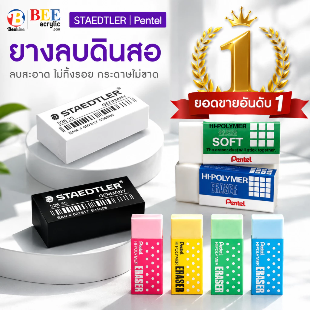 ยางลบดินสอ Staedtler - Pentel SOFT Hi-Polymer