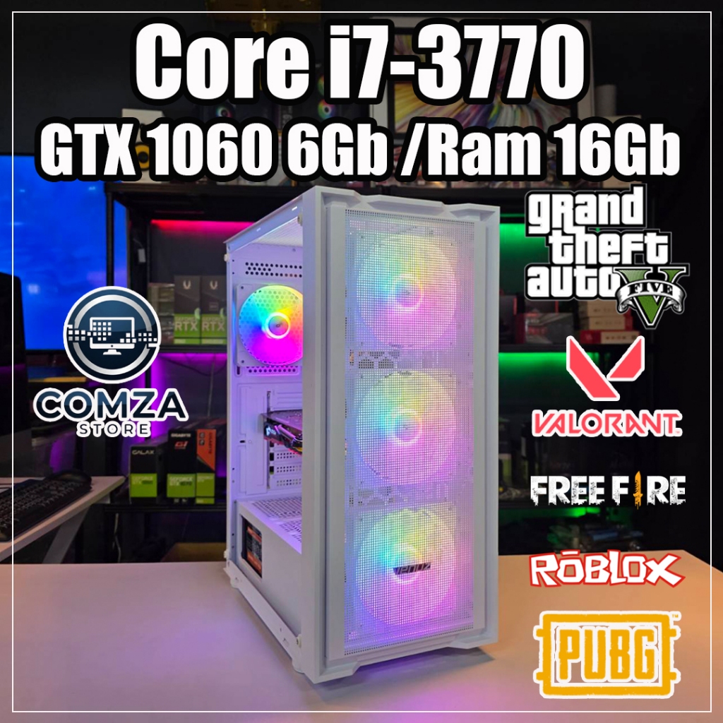 คอมพิวเตอร์ Core-i7 /GTX 1060 6Gb เล่นเกมส์ GTA V /Valorant /Freefire /Pubg /Roblox